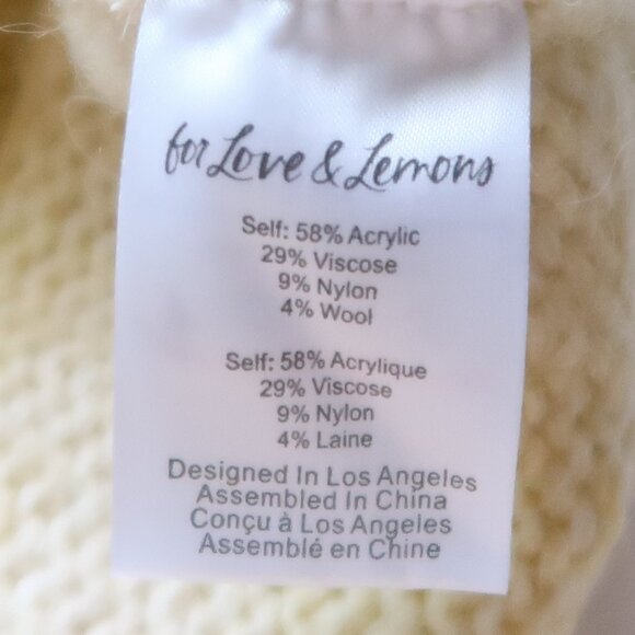 For Love & Lemons Yellow Ombre Gradient Knit Cropped Sweater Long Sleeve Top L - Picture 16 of 16